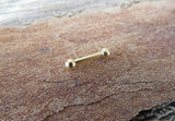 Tiny Small Balls 16G 14G Gold Ion Plated Basic Barbell Surgical Steel Barbell 16G (1.2mm) 14G (1.6mm) Piercing 6mm 8mm 10mm 12mm Bridge