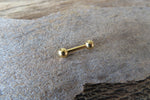 Tiny Small Balls 16G 14G Gold Ion Plated Basic Barbell Surgical Steel Barbell 16G (1.2mm) 14G (1.6mm) Piercing 6mm 8mm 10mm 12mm Bridge