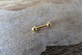Tiny Small Balls 16G 14G Gold Ion Plated Basic Barbell Surgical Steel Barbell 16G (1.2mm) 14G (1.6mm) Piercing 6mm 8mm 10mm 12mm Bridge