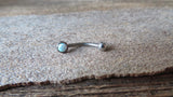 Blue Fire Opal Vertical Lip Curve Eyebrow Rook Bar Ring 16g (1.2mm) Piercing 8mm 10mm