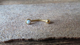 Black IP Fire Opal Vertical Lip Curve Eyebrow Rook Bar Ring 16g (1.2mm) Piercing 8mm
