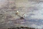 Gold IP Flower Crystal Gems Cartilage Labret Monroe Tragus Flatback Surgical Steel Barbell Piercing 16G 6mm 8mm 10mm 11mm 12mm 14mm 16mm