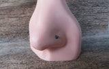 20G 18G Set of Two Black Spike Nose Bones Surgical Steel 316L Piercings Lot of 2 Spiked