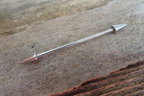 Black IP Spike Industrial Surgical Steel Barbell Piercing 14G (1.6mm) 32mm 35mm 38mm