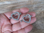 Chunky Heart Gems 14G or 16G Nipple Shields Pair