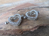 Chunky Heart Gems 14G or 16G Nipple Shields Pair
