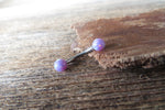 Purple Opal Floating Minimalist Belly Ring 14g VCH Internally Threaded Piercing Custom Lengths