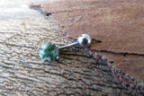 Amazonite Petite Natural Stone Belly Ring 14G (1.6mm) Piercing