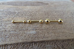 Tiny Small Balls 16G 14G Gold Ion Plated Basic Barbell Surgical Steel Barbell 16G (1.2mm) 14G (1.6mm) Piercing 6mm 8mm 10mm 12mm Bridge