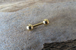 Tiny Small Balls 16G 14G Gold Ion Plated Basic Barbell Surgical Steel Barbell 16G (1.2mm) 14G (1.6mm) Piercing 6mm 8mm 10mm 12mm Bridge
