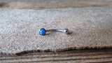 Gold IP Fire Opal Vertical Lip Curve Eyebrow Rook Bar Ring 16g (1.2mm) Piercing 8mm