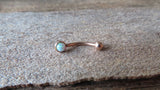 Black IP Fire Opal Vertical Lip Curve Eyebrow Rook Bar Ring 16g (1.2mm) Piercing 8mm