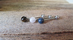 Bundle 3-Pack Lapis Lazuli Natural Stone Barbell Tongue Ring 14g (1.6mm) Piercing