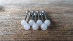 Bundle 3-Pack Lapis Lazuli Natural Stone Barbell Tongue Ring 14g (1.6mm) Piercing