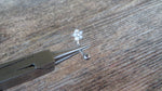 Pink Flower Glitter Crystal Vertical Lip Curve Eyebrow Rook Bar Ring 16g (1.2mm) Piercing