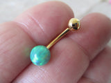 Gold IP Blue Fire Opal Belly Ring 14G (1.6mm) VCH Piercing Petite Minimalist