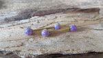 14G Gold Ion Plated Lavender Opal Surgical Steel Nipple Tongue Ring Barbell 14G (1.6mm) Piercing