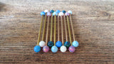 Rose Gold Ion Plated Navy-Blue Green Opal 100% Surgical Steel Industrial Scaffold Barbell 14G (1.6mm) Piercing Minimalist