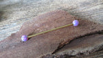 Rose Gold Ion Plated Navy-Blue Green Opal 100% Surgical Steel Industrial Scaffold Barbell 14G (1.6mm) Piercing Minimalist