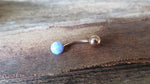 Rose Gold IP Lavender Fire Opal Floating Belly Ring 14G (1.6mm) VCH Piercing Minimalist Petite