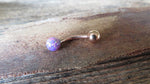 Rose Gold IP Blue Fire Opal Floating Belly Ring 14G (1.6mm) VCH Piercing Minimalist Petite