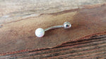Blue Fire Opal Floating Surgical Steel Belly Ring 14G (1.6mm) VCH Piercing Minimalist Petite