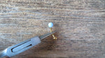White Floating Gold IP Fire Opal Surgical Steel Belly Ring 14G (1.6mm) VCH Piercing Minimalist Petite