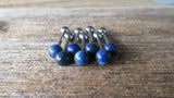 Bundle 3-Pack Lapis Lazuli Natural Stone Barbell Tongue Ring 14g (1.6mm) Piercing
