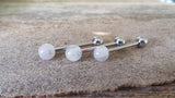 Bundle 3-Pack Lapis Lazuli Natural Stone Barbell Tongue Ring 14g (1.6mm) Piercing