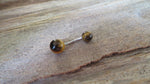 Titanium Ti6Al4V ELI Implant Grade Amethyst Natural Stone Belly Ring 14g (1.6mm) Piercing 6mm & 8mm Balls