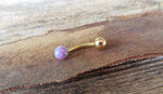 Gold IP Blue Fire Opal Floating Belly Ring 14G (1.6mm) VCH Piercing Minimalist Petite