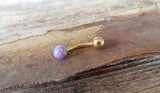 Gold IP Blue Fire Opal Floating Belly Ring 14G (1.6mm) VCH Piercing Minimalist Petite