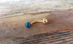 Gold IP Blue Fire Opal Floating Belly Ring 14G (1.6mm) VCH Piercing Minimalist Petite