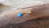 Gold IP Blue Fire Opal Floating Belly Ring 14G (1.6mm) VCH Piercing Minimalist Petite