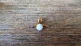Gold IP Blue Fire Opal Floating Belly Ring 14G (1.6mm) VCH Piercing Minimalist Petite