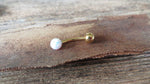 Gold IP Light Blue Fire Opal Floating Belly Ring 14G (1.6mm) VCH Piercing Minimalist Petite