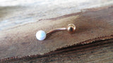 Rose Gold IP Blue Fire Opal Floating Belly Ring 14G (1.6mm) VCH Piercing Minimalist Petite