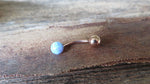 Rose Gold IP Blue Fire Opal Floating Belly Ring 14G (1.6mm) VCH Piercing Minimalist Petite