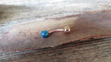 Rose Gold IP Blue Fire Opal Floating Belly Ring 14G (1.6mm) VCH Piercing Minimalist Petite