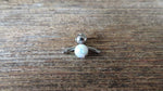 Navy-Blue Green Fire Opal Floating Surgical Steel Belly Ring 14G (1.6mm) VCH Piercing Minimalist Petite