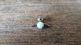 Blue Fire Opal Floating Surgical Steel Belly Ring 14G (1.6mm) VCH Piercing Minimalist Petite