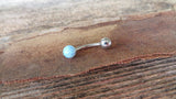 Blue Fire Opal Floating Surgical Steel Belly Ring 14G (1.6mm) VCH Piercing Minimalist Petite