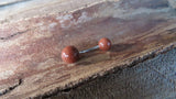 Custom Lengths Gold Stone Belly Ring 14g (1.6mm) Piercing 6mm & 8mm Balls