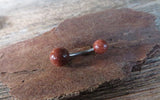 Custom Lengths Gold Stone Belly Ring 14g (1.6mm) Piercing 6mm & 8mm Balls