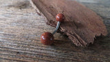 Custom Lengths Gold Stone Belly Ring 14g (1.6mm) Piercing 6mm & 8mm Balls