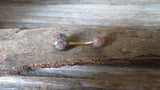 Leopard Skin Jasper Gold IP Natural Stone Belly Ring 14G (1.6mm) VCH Piercing 8mm 10mm 11mm 12mm Lengths