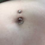 Gold IP Custom Lengths Crystal Knocker Belly Ring VCH Ring 14g (1.6mm) Piercing