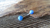 Custom Lengths Blue 5mm and 6mm Double Opals Belly Ring Christina VCH 14G (1.6mm) Piercing Opal Belly Ring Hood Piercing
