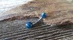 Custom Lengths Lavender Purple 5mm and 6mm Double Opals Belly Ring Christina VCH 14G (1.6mm) Piercing Opal Belly Ring Hood Piercing