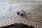 Black Obsidian Natural 3mm Stone Surgical Steel Nose Piercing L Bend or Bone 20G (0.81mm)